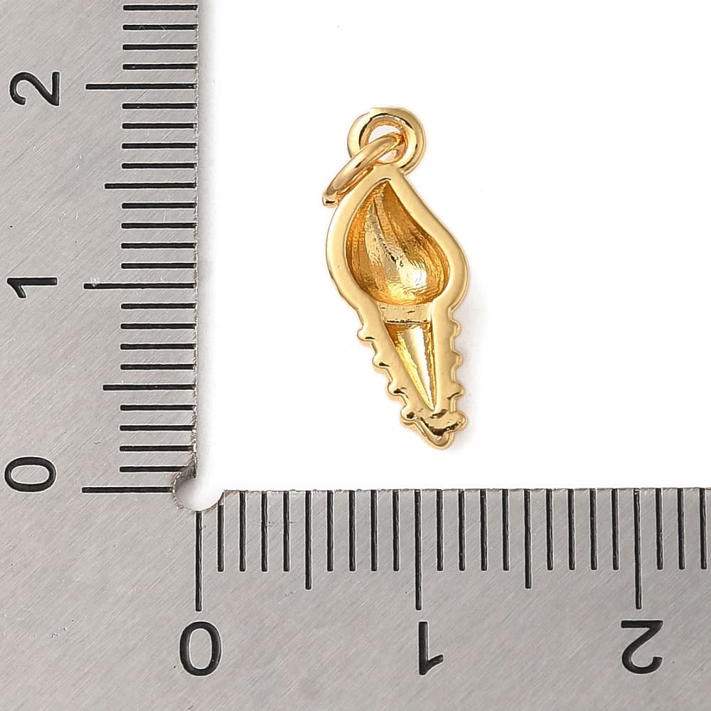 Dije colgante concha caracol africano mar 16 mm baño de oro / unidad3