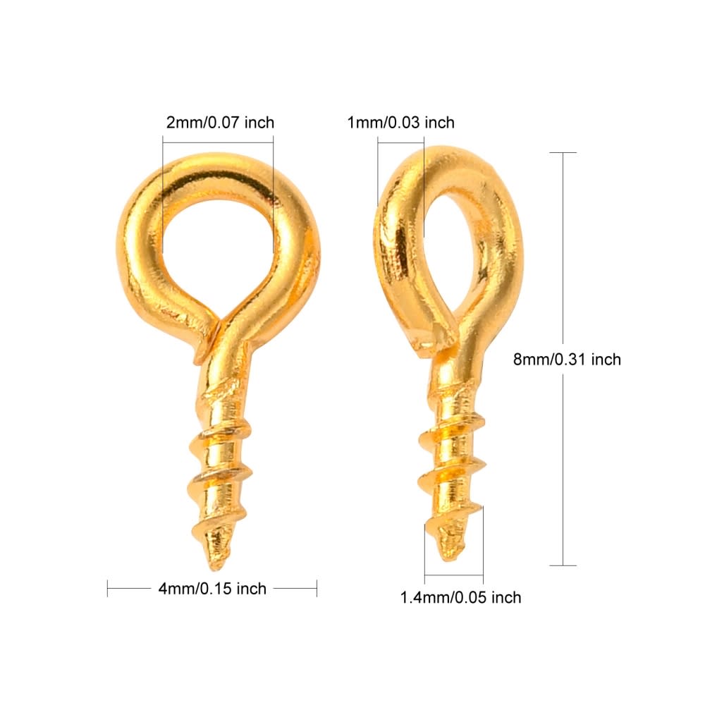 Cáncamos clavija Acero dorado / 200 uds2