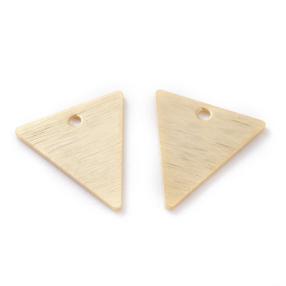 Dije colgante triángulo 13 mm baño de oro / unidad3
