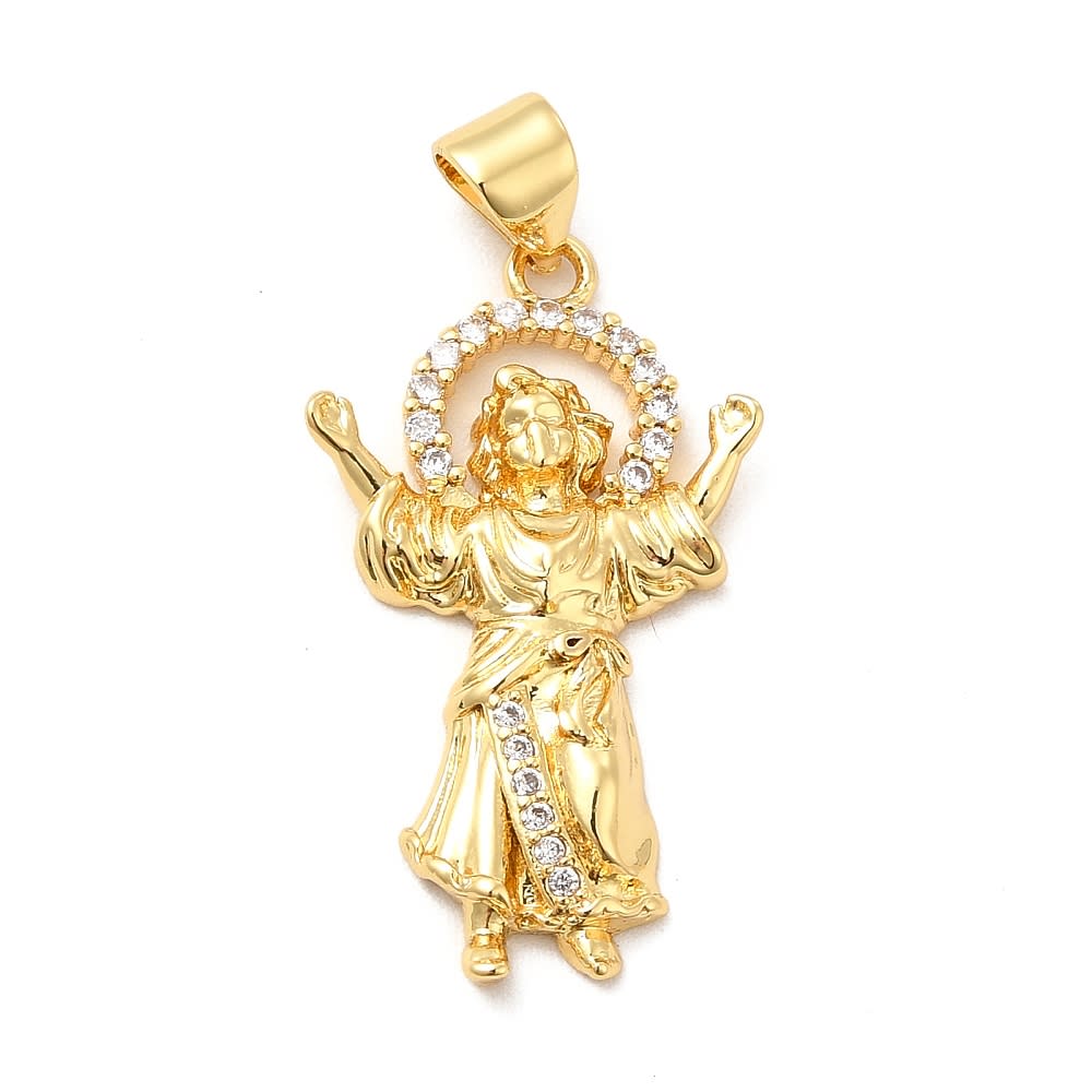 Dije colgante Divino niño jesus 25.5 mm baño de oro / unidad1