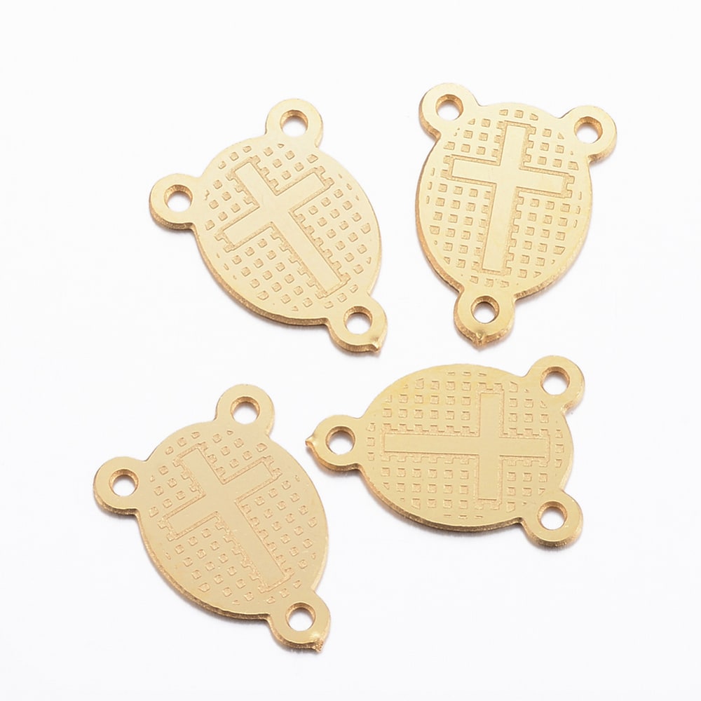 Dije vitela centro rosario virgen cruz milagrosa acero / unidad1