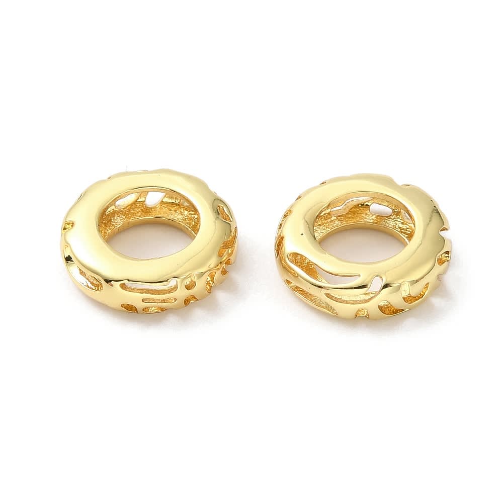 Cuenta pasador estilo europeo 9 mm baño de oro / unidad1