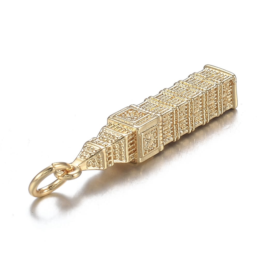 Dije colgante big ben 26 mm baño de oro / unidad3
