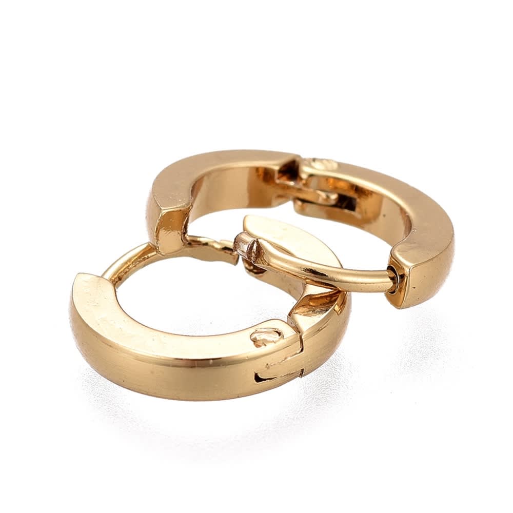 Aros argollas acero quirúrgico aretes hipoalargénicos huggie 10 mm / par2