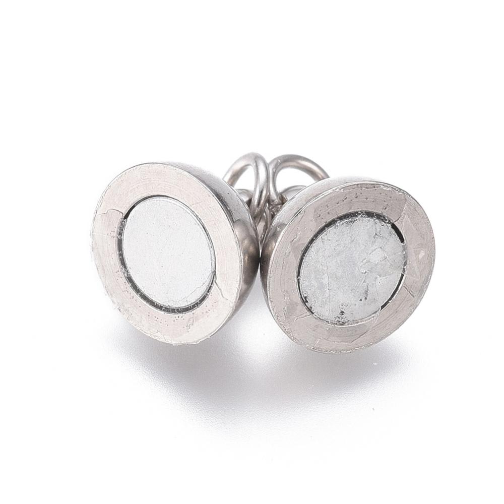 Broche redondo magnético Plateado / set2