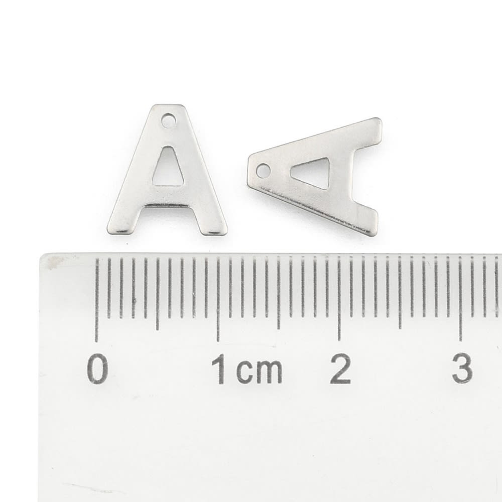 Letras colgantes abecedario 11 mm acero plateado / unidad2
