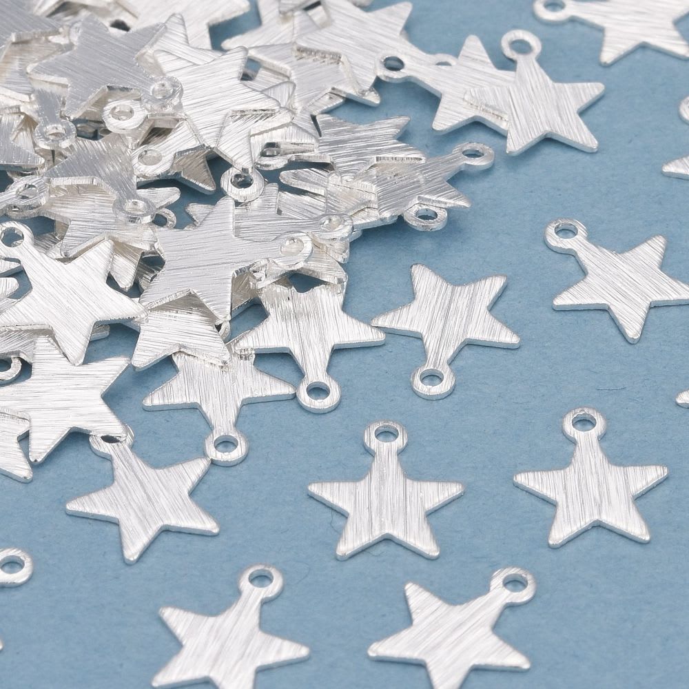 Dije colgante estrella 9 mm dorada plateada / unidad2