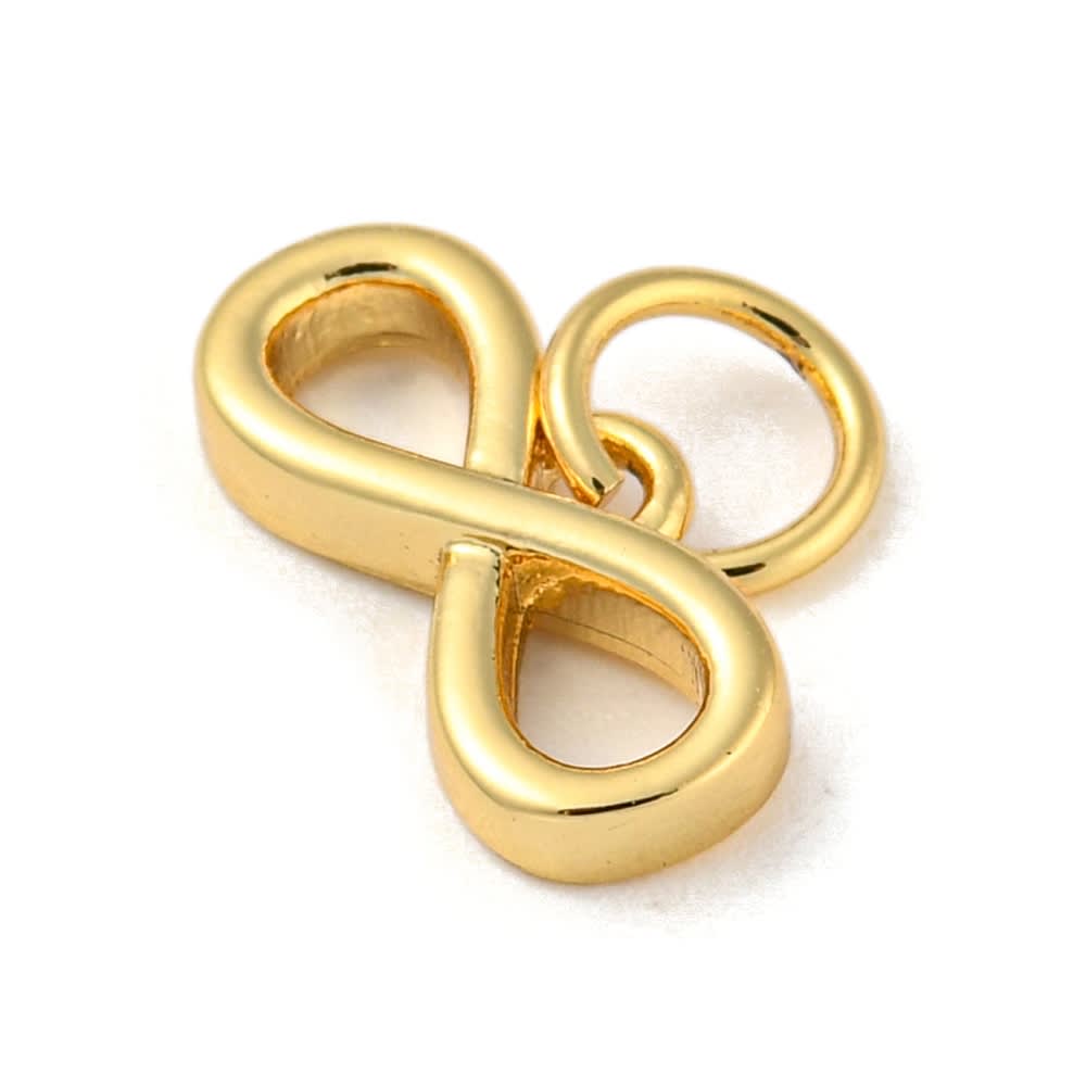 Dije colgante infinito 11.5 mm baño oro / unidad2