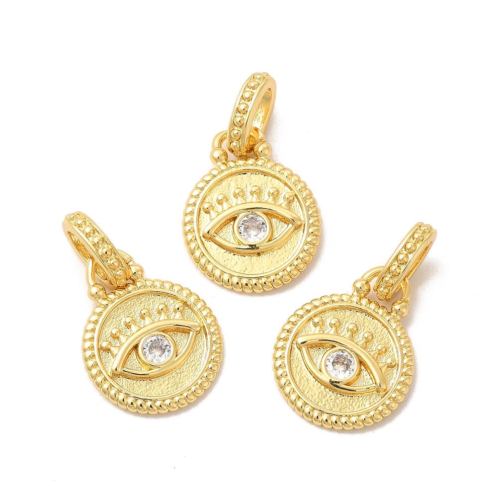 Colgante europeo charm ojo turco protección nazar dije baño de oro / unidad2