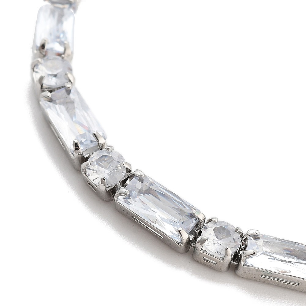 Pulsera ajustable de zircón punto coma baño oro platino / unidad2