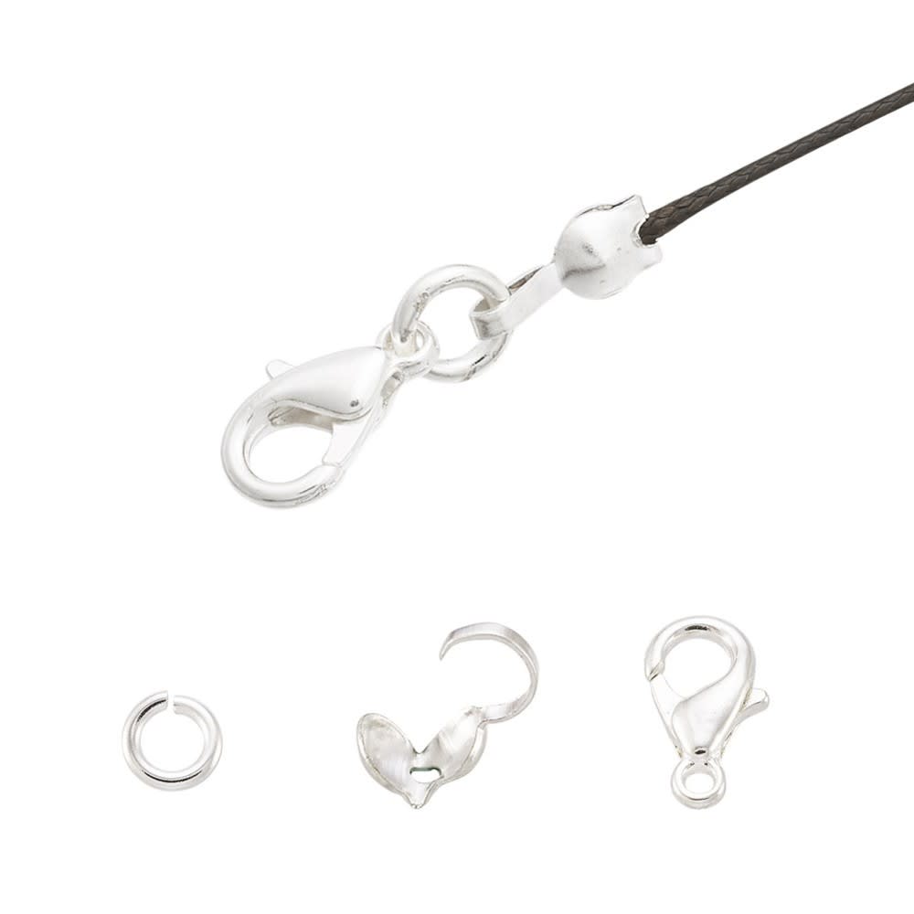 Tapa nudos Calotte acero plateado argolla abierta / 10 uds3