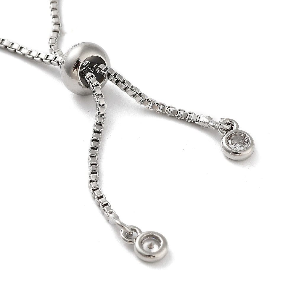 Pulsera ajustable balines 4 mm baño platino / unidad3