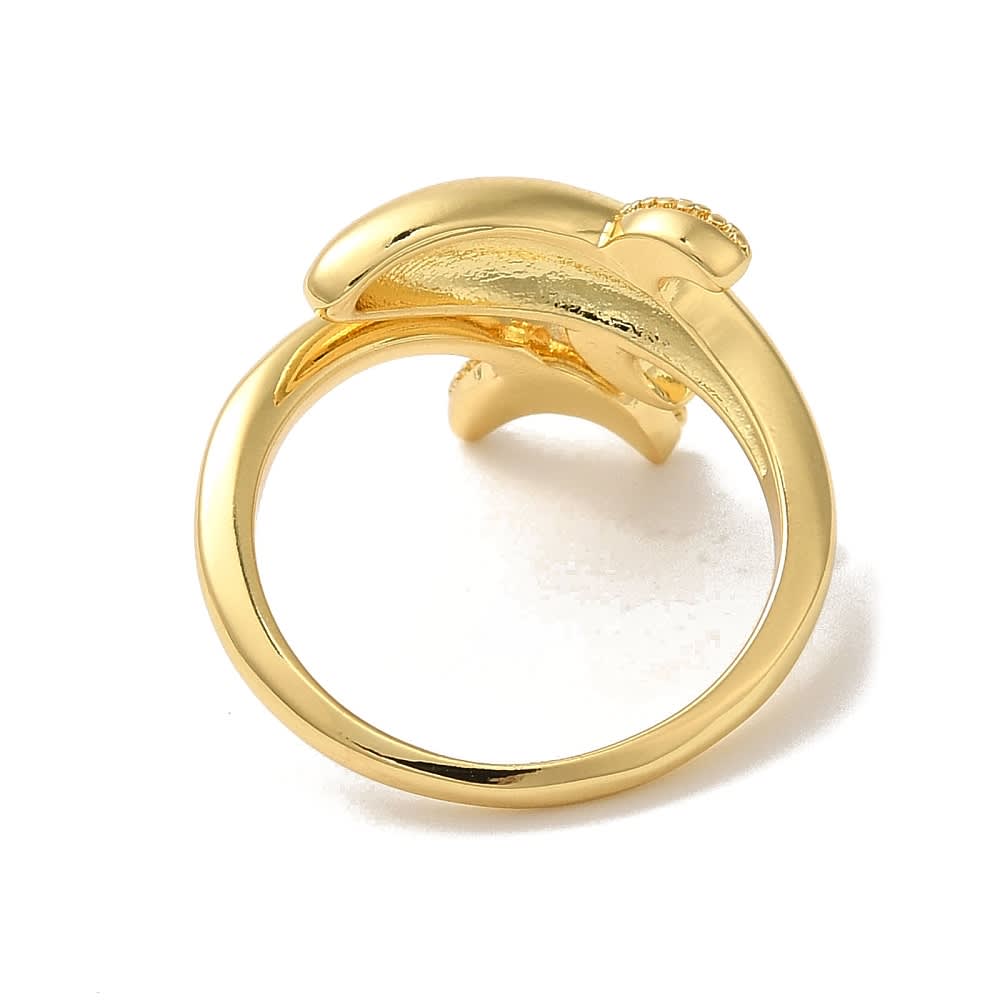 Anillo ajustable delfín mar baño de oro / unidad3