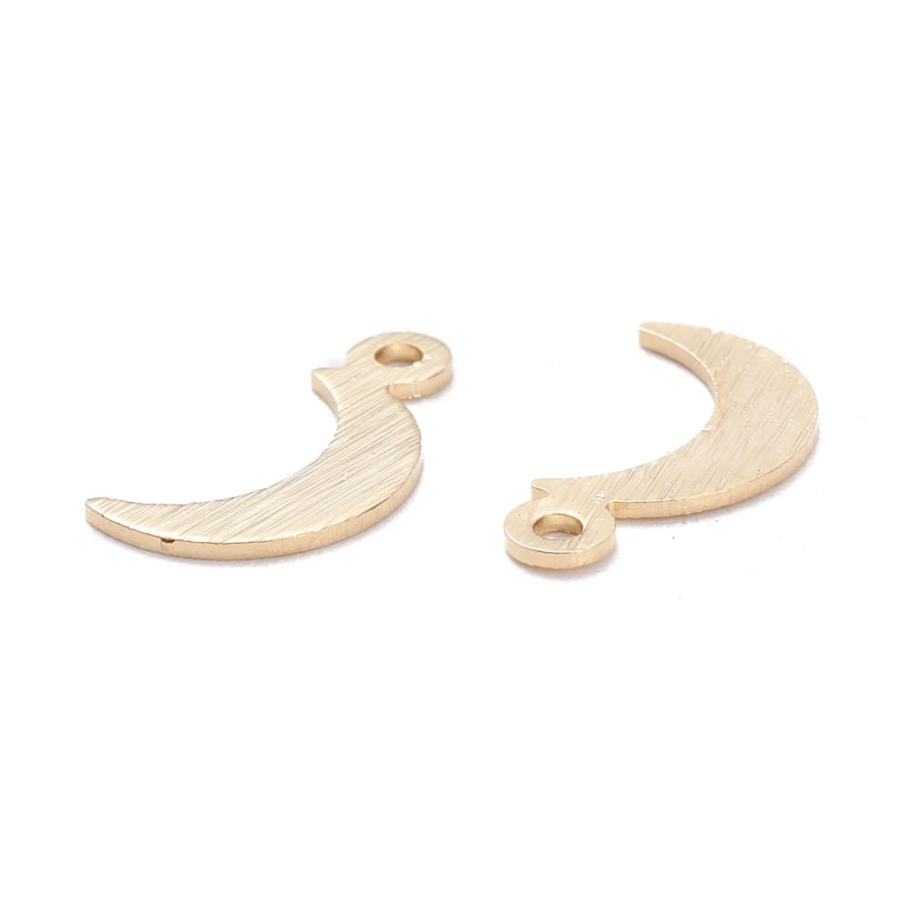 Dije colgante luna 11.5 mm baño de oro / unidad2