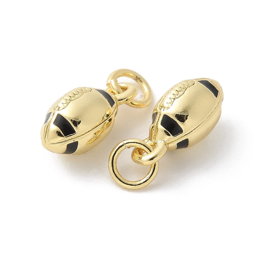 Dije colgante esmaltado balón futbol americano rugby baño oro / unidad2