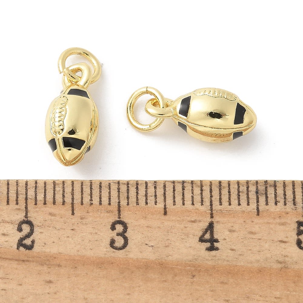 Dije colgante esmaltado balón futbol americano rugby baño oro / unidad3