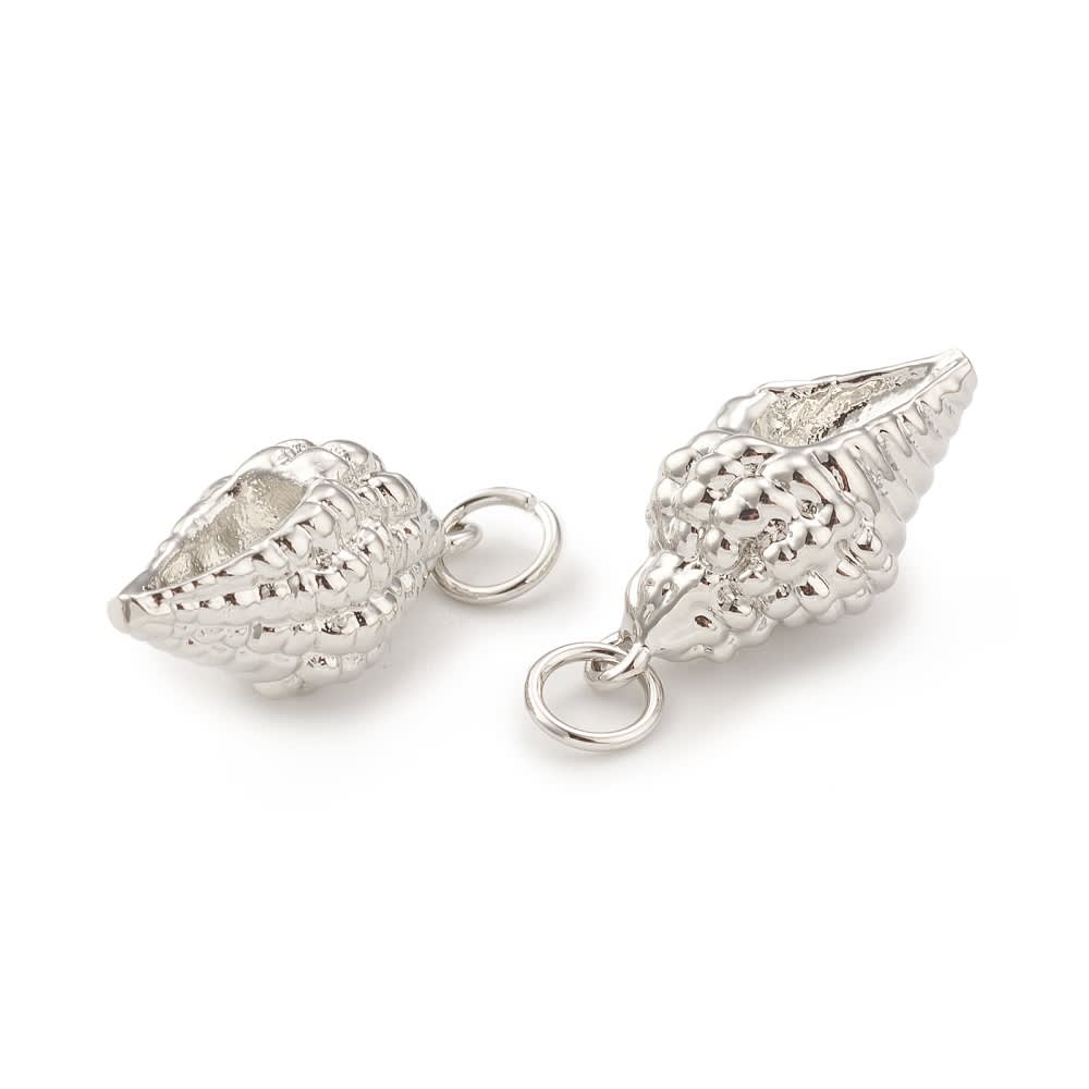 Dije colgante caracola caracol 18x9 mm baño de oro platino / unidad5