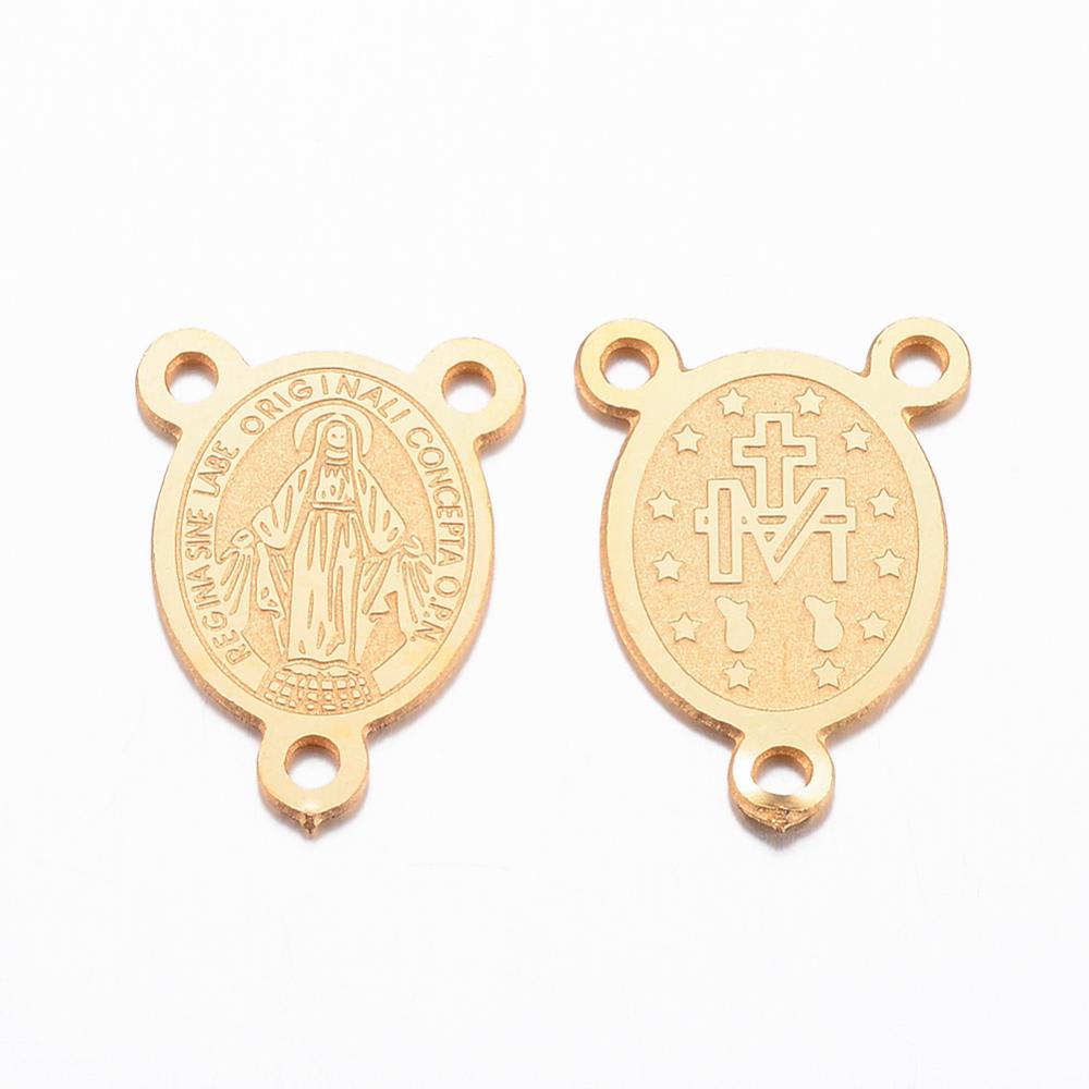 Dije vitela centro rosario virgen milagrosa acero / unidad2