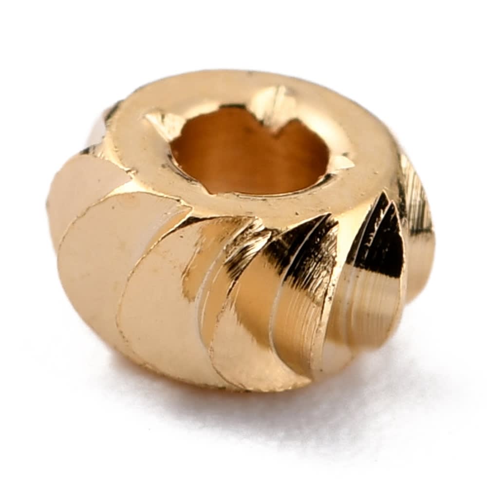 Separador redondo ranura 4mm baño de oro 18k / 10 uds3