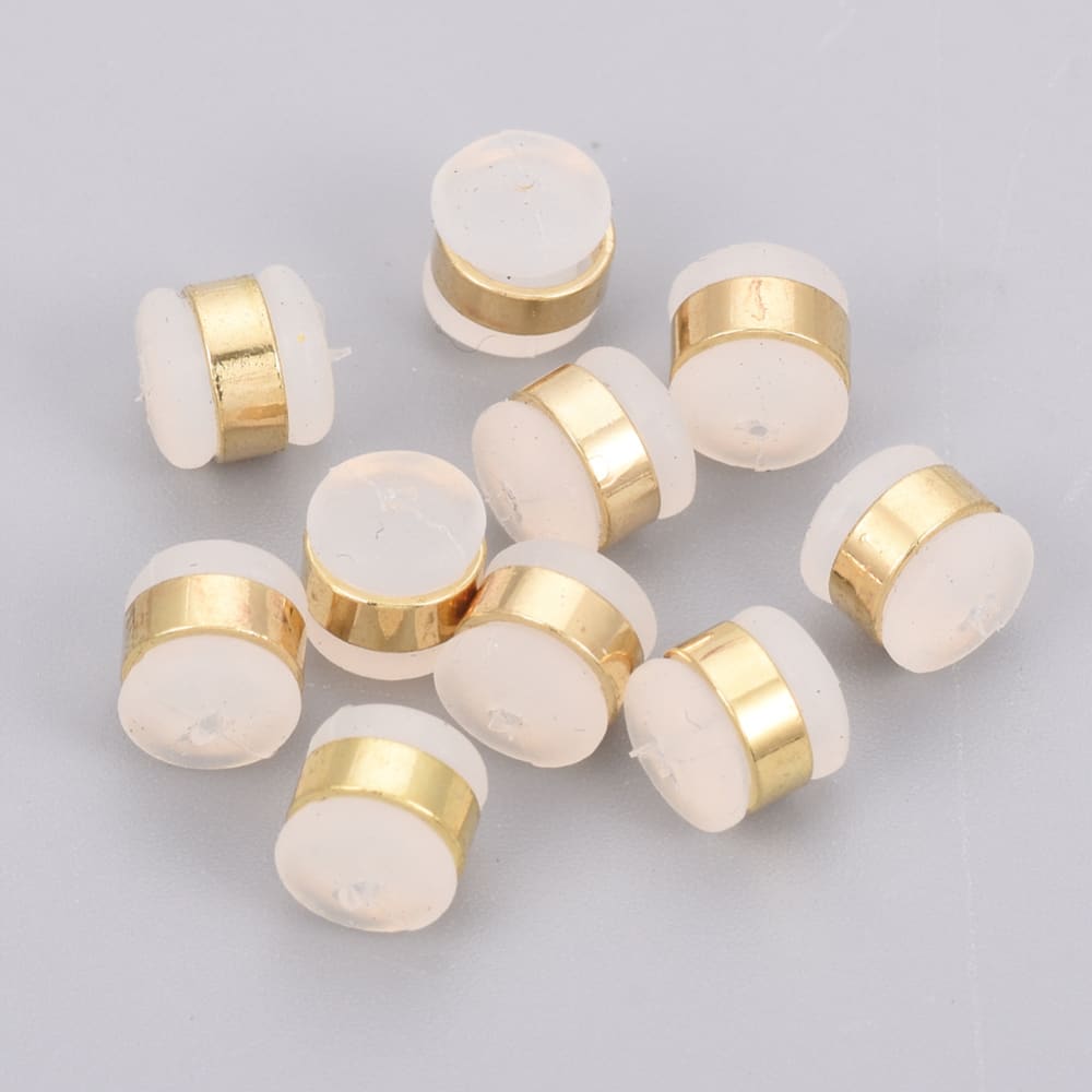 Tapones de aros latón y goma 5.5 mm estilo tuerca / par2