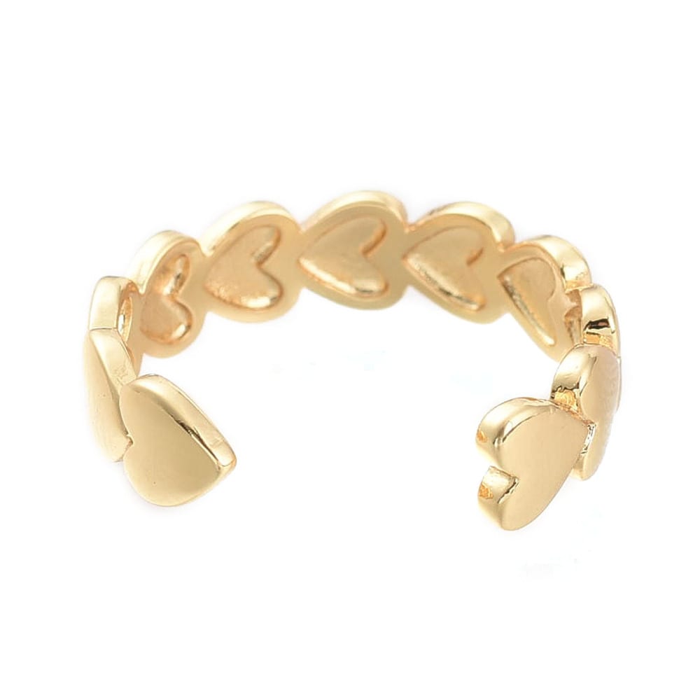Anillo ajustable corazones baño de oro / unidad4