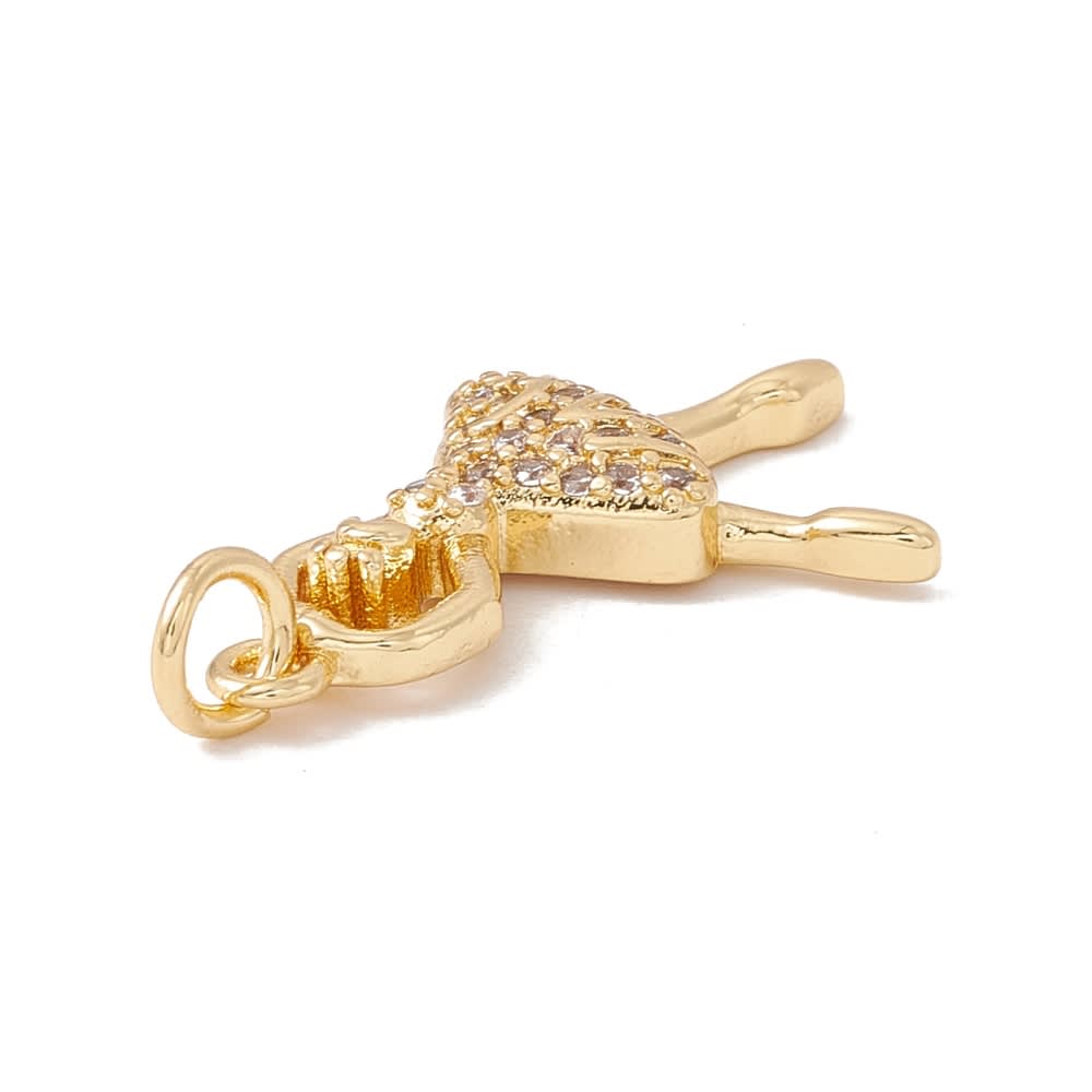 Dije colgante bailarina ballet 25.5 mm baño oro / unidad3