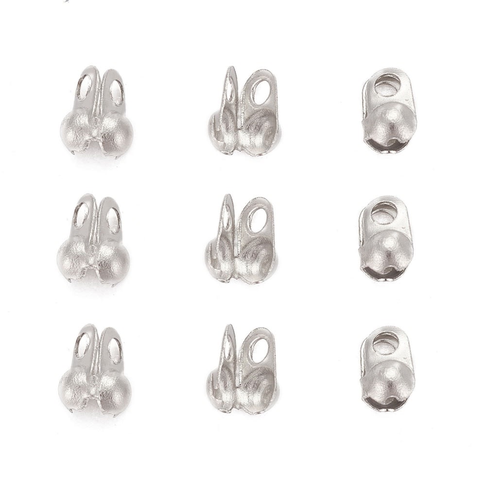 Mini tapa nudos 4x2mm acero plateado / gramo2