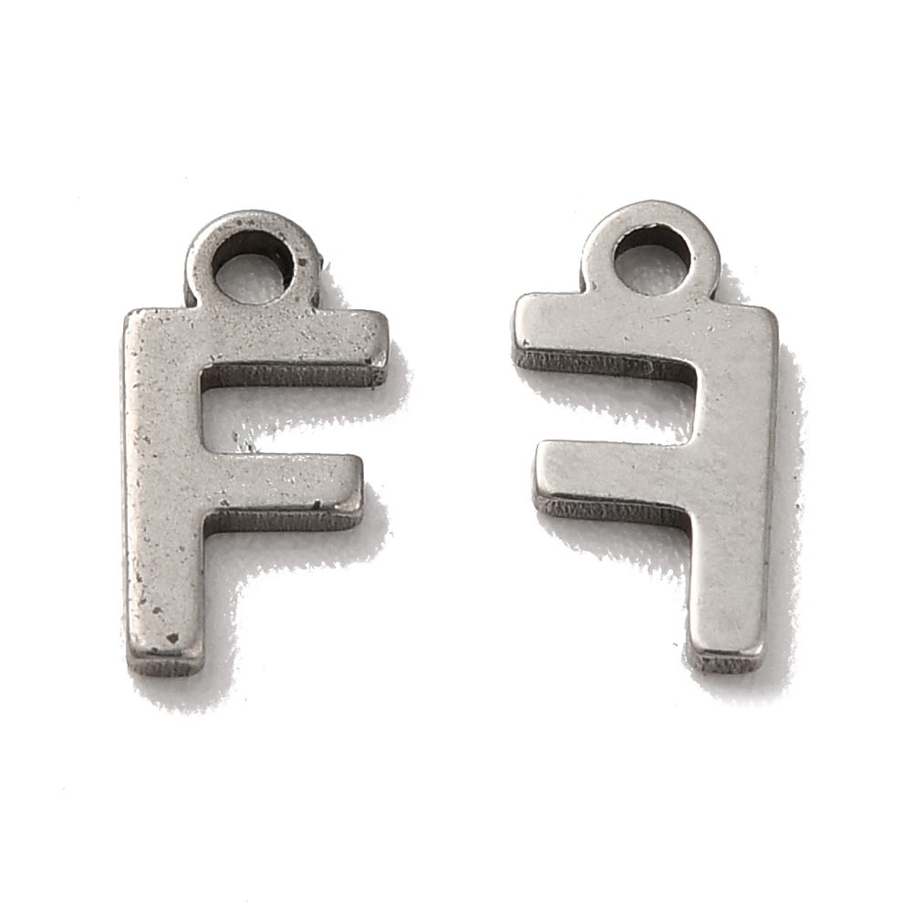 Mini Letras colgantes abecedario 8 mm acero plateado / unidad3
