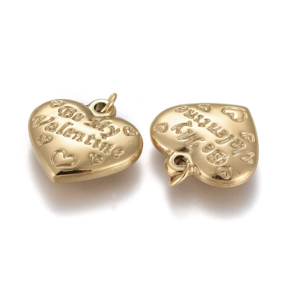 Dije colgante corazón san valentín 16.5 mm acero / unidad2