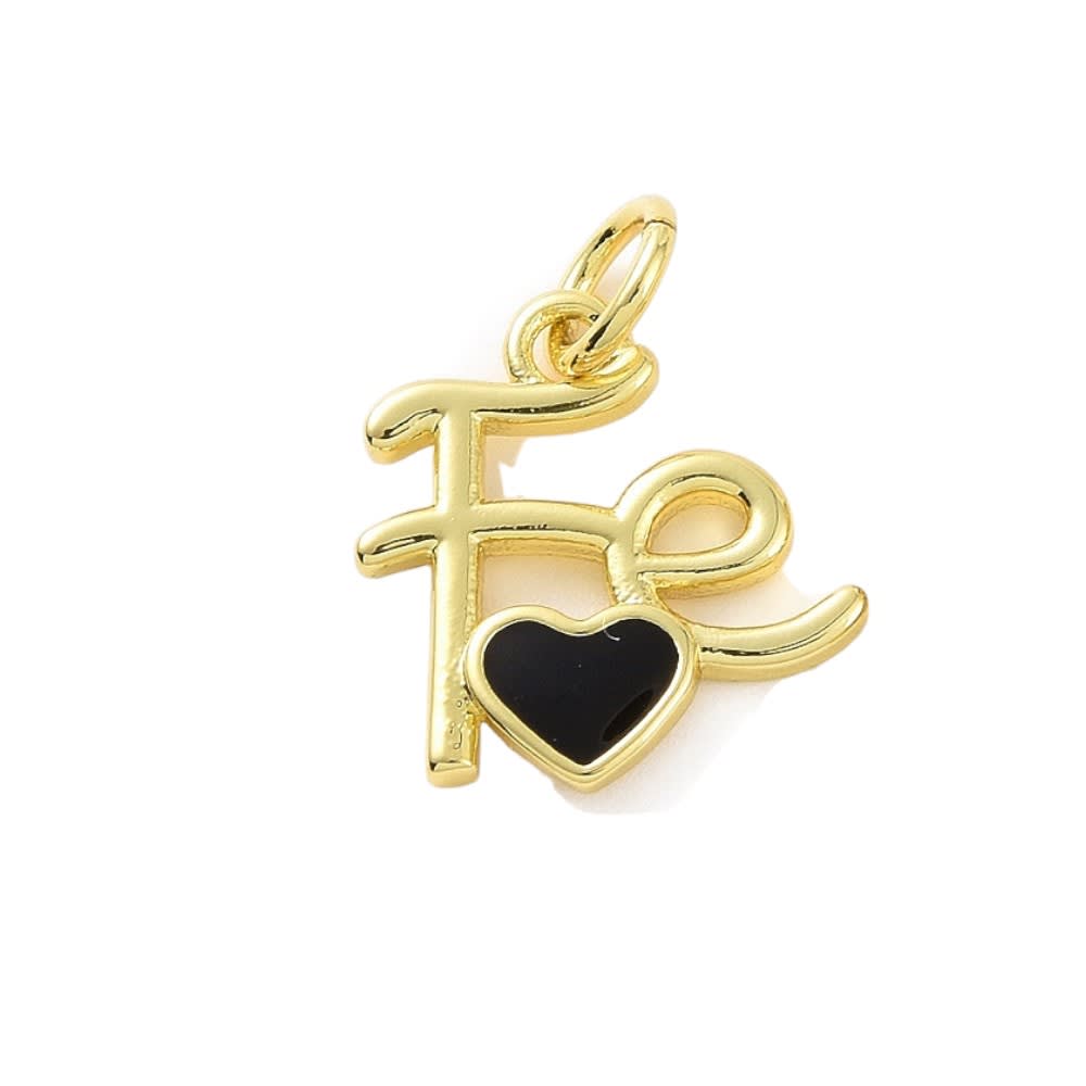 Dije colgante fe religioso corazón esmaltado baño de oro / unidad2
