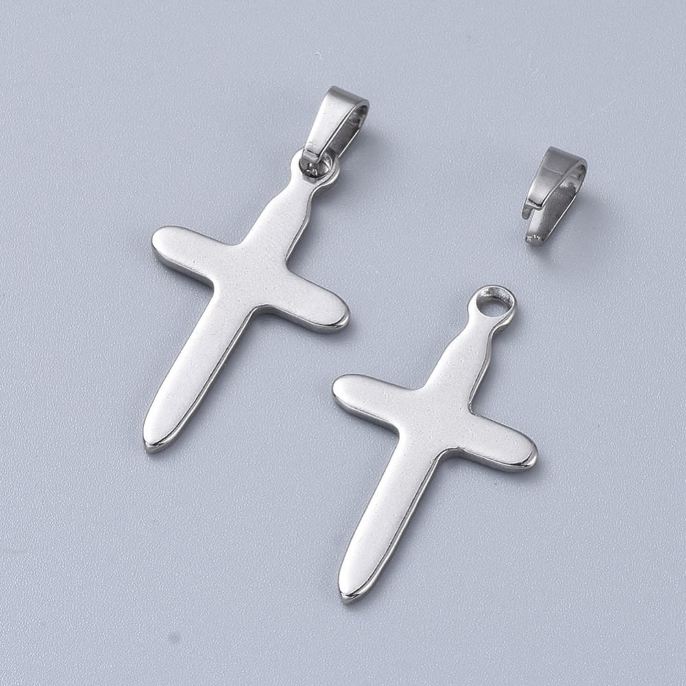 Porta dije Valier acero plateado / 10 uds5