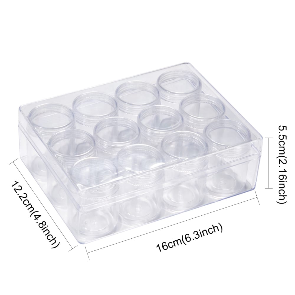 Caja organizadora con 12 cilindros 20 ml acrílico / set3