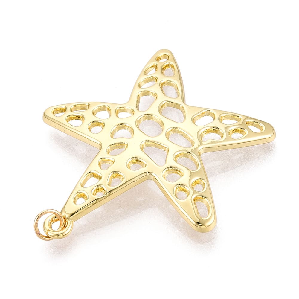 Maxi dije colgante estrella de mar 40 mm verano baño de oro / unidad2