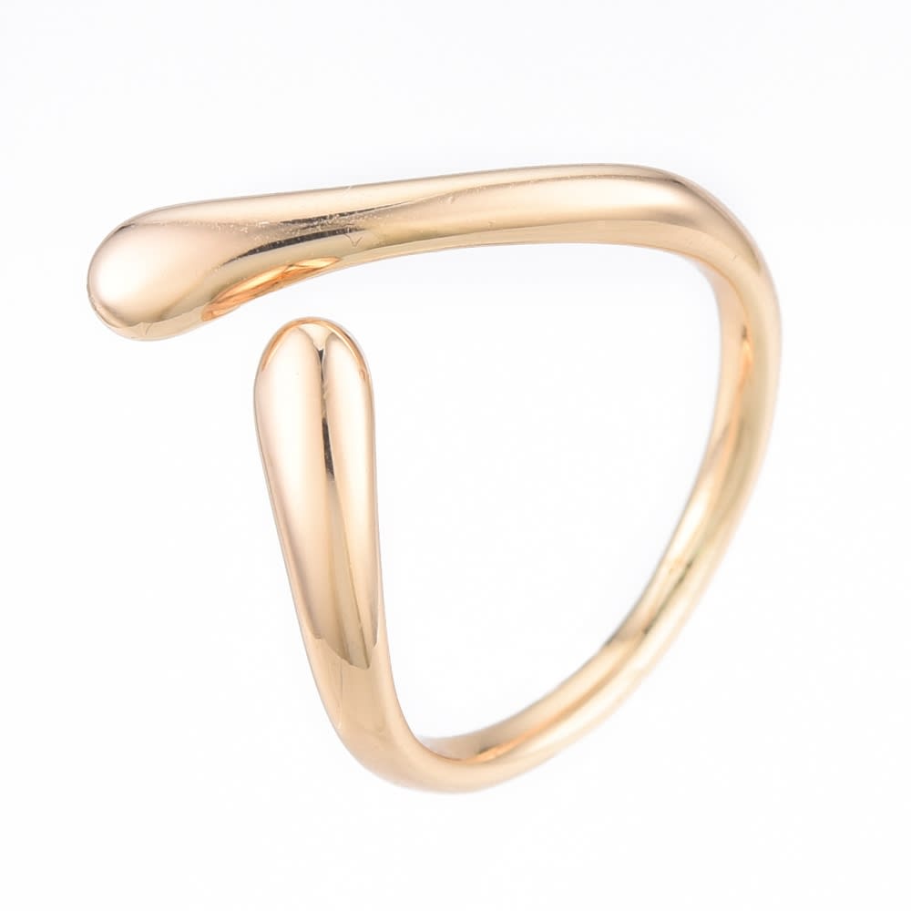 Anillo ajustable de lágrima cruzada grueso baño de oro / unidad2