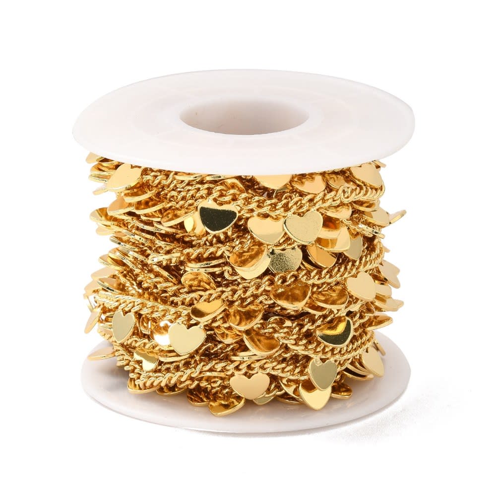 Cadena con corazón y estrella colgante baño de oro / metro2