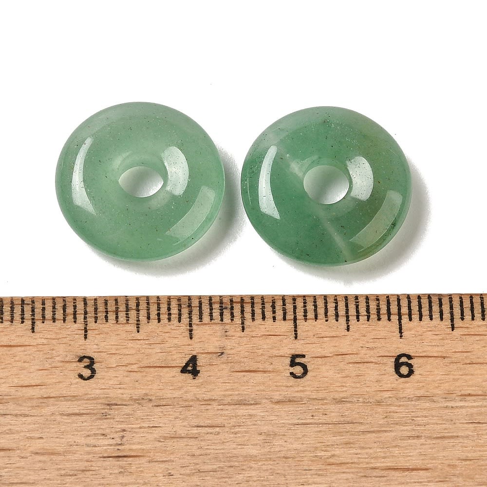 Pasador redondo aventurina verde natural amuleto protección / unidad2