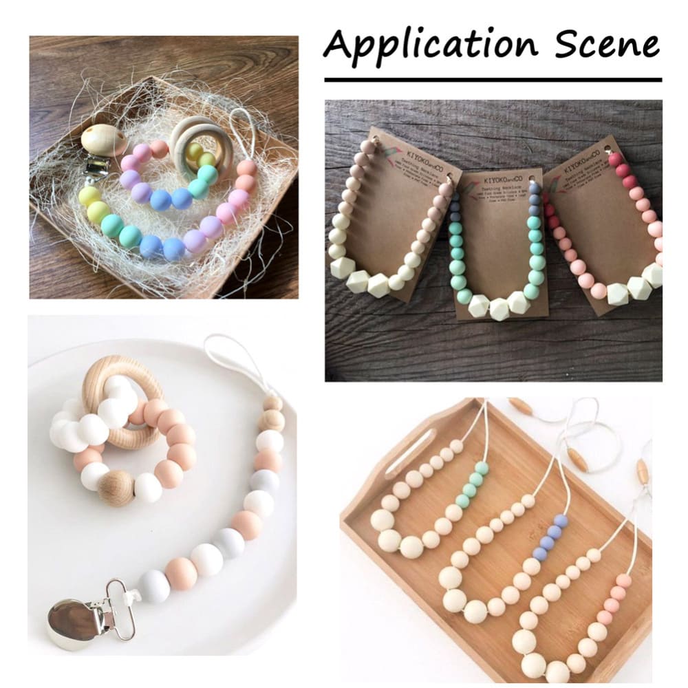 Pasador silicona redondo bebé portachupete / pack8