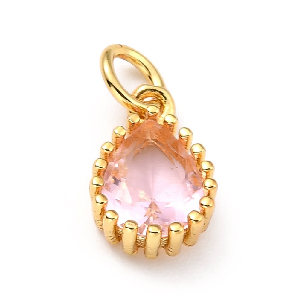 Dije colgante gota con zircón colores baño oro / unidad6