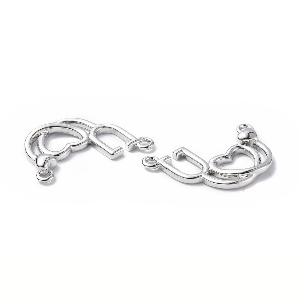 Dije conector estetoscopio médico 15.5 mm dorado plateado / unidad6