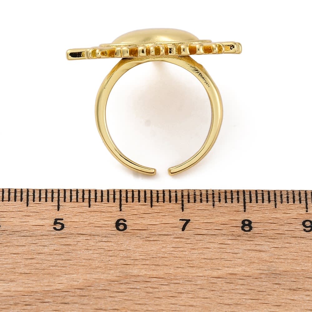 Anillo ajustable maxi corazón baño de oro / unidad2