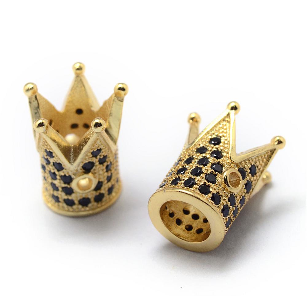 Dije pasador corona dorado plateado zircón / unidad9