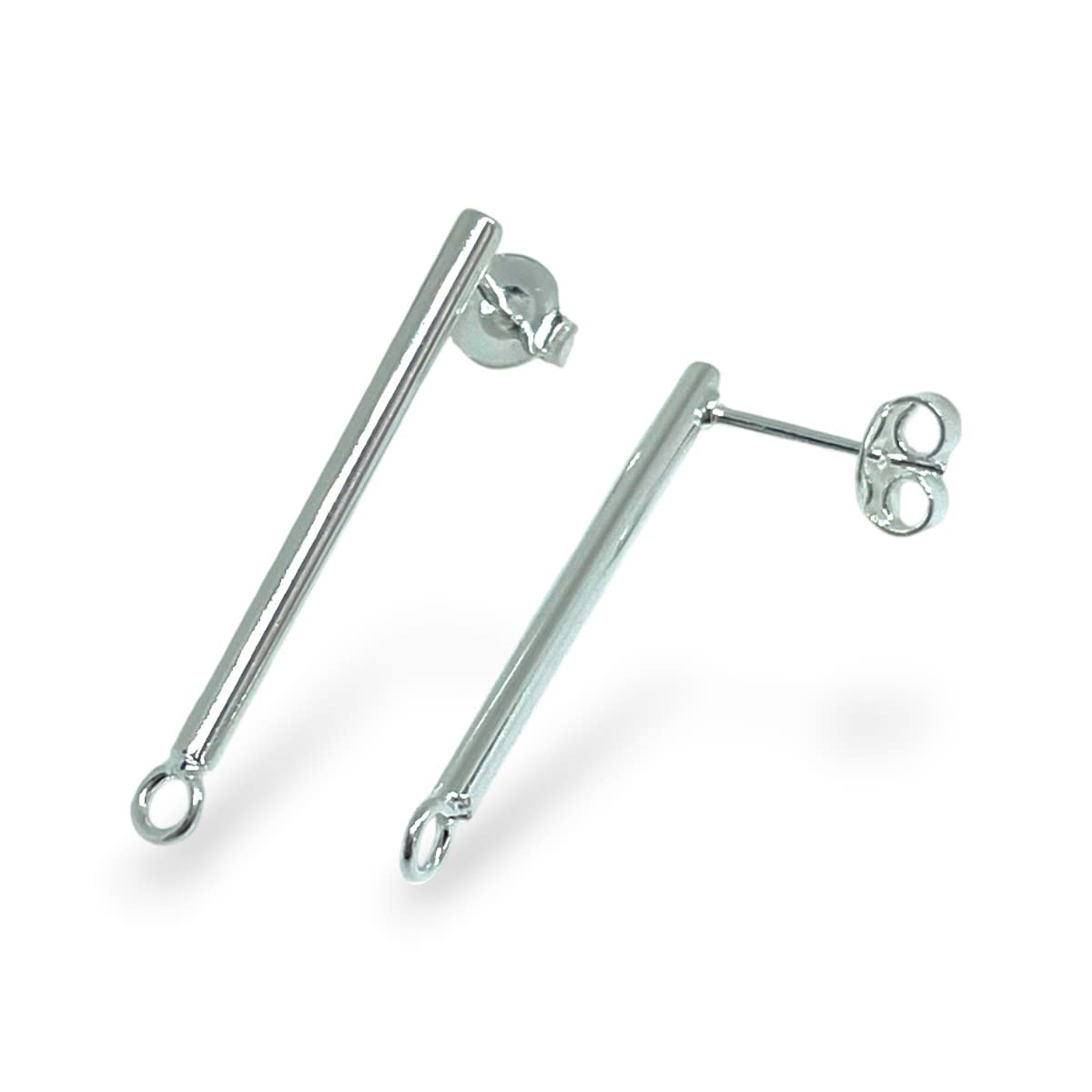 Base de aros topito tubo 30x2 mm baño de plata / par1