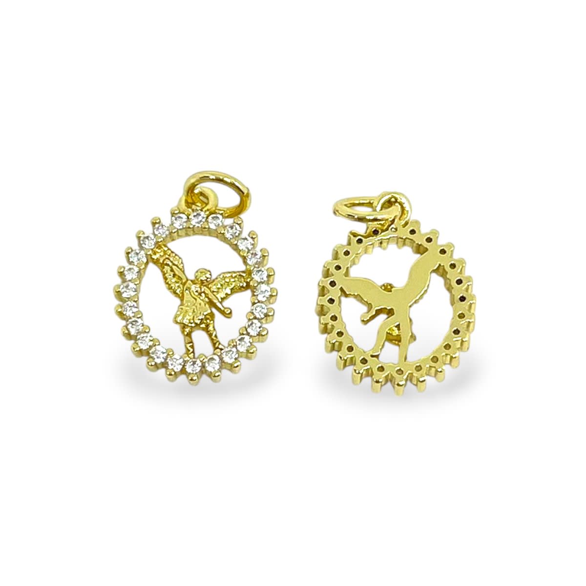 Dije medalla San Miguel Arcángel 15 mm baño de oro / unidad1