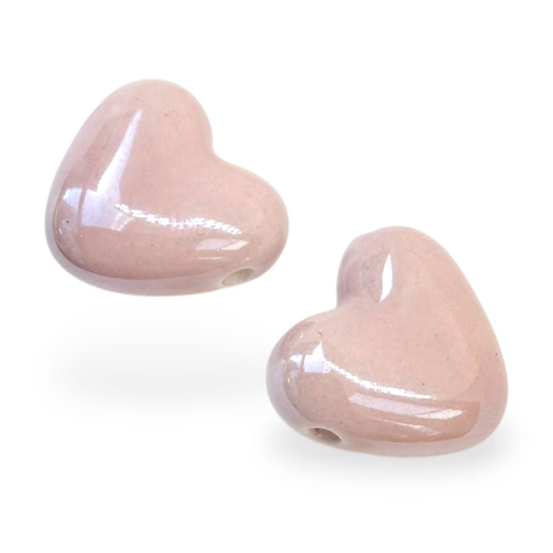 Pasador corazón 15x12 mm horizontal porcelana / unidad2