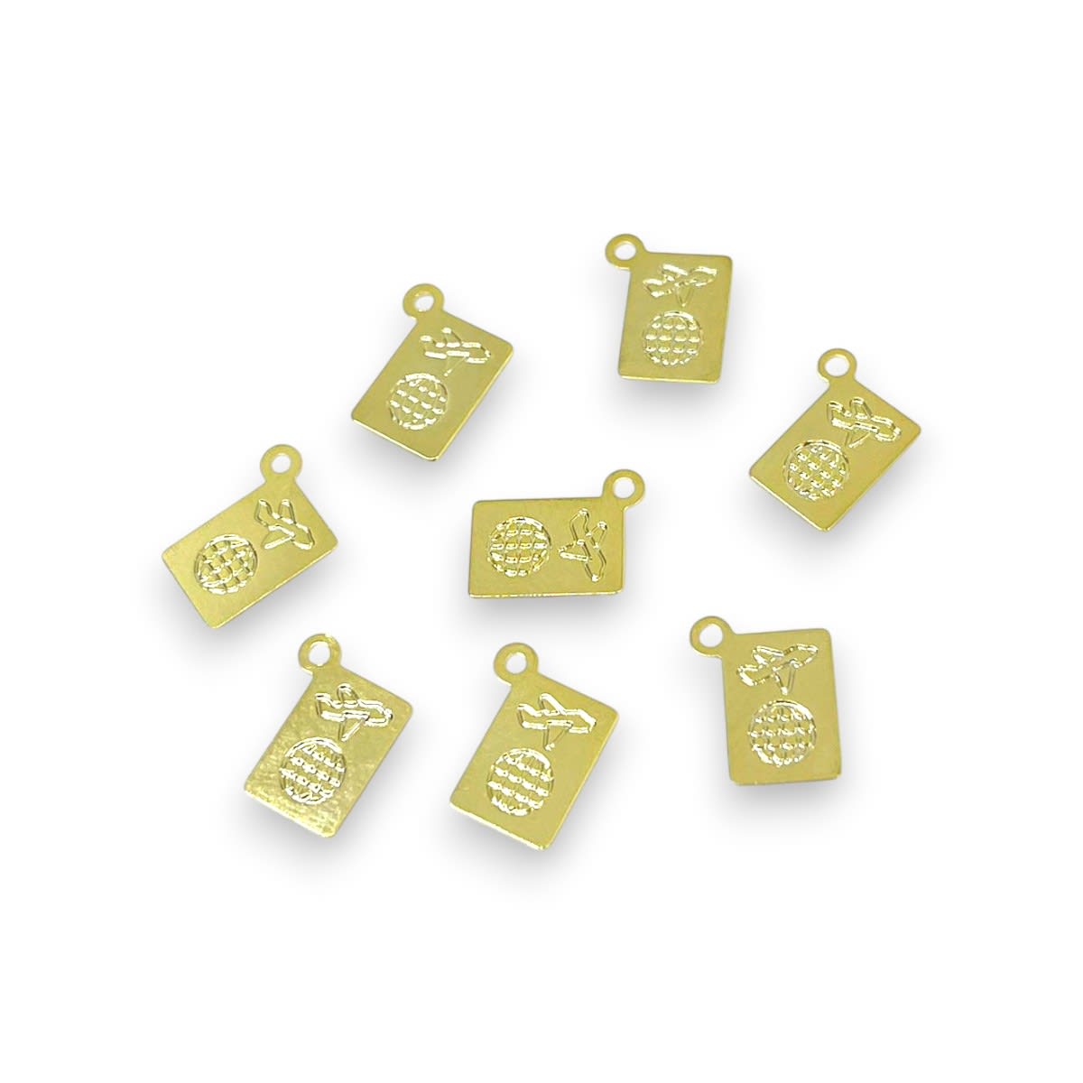 Mini dije pasaporte viaje avion mundo 9 mm gold-filled / unidad2