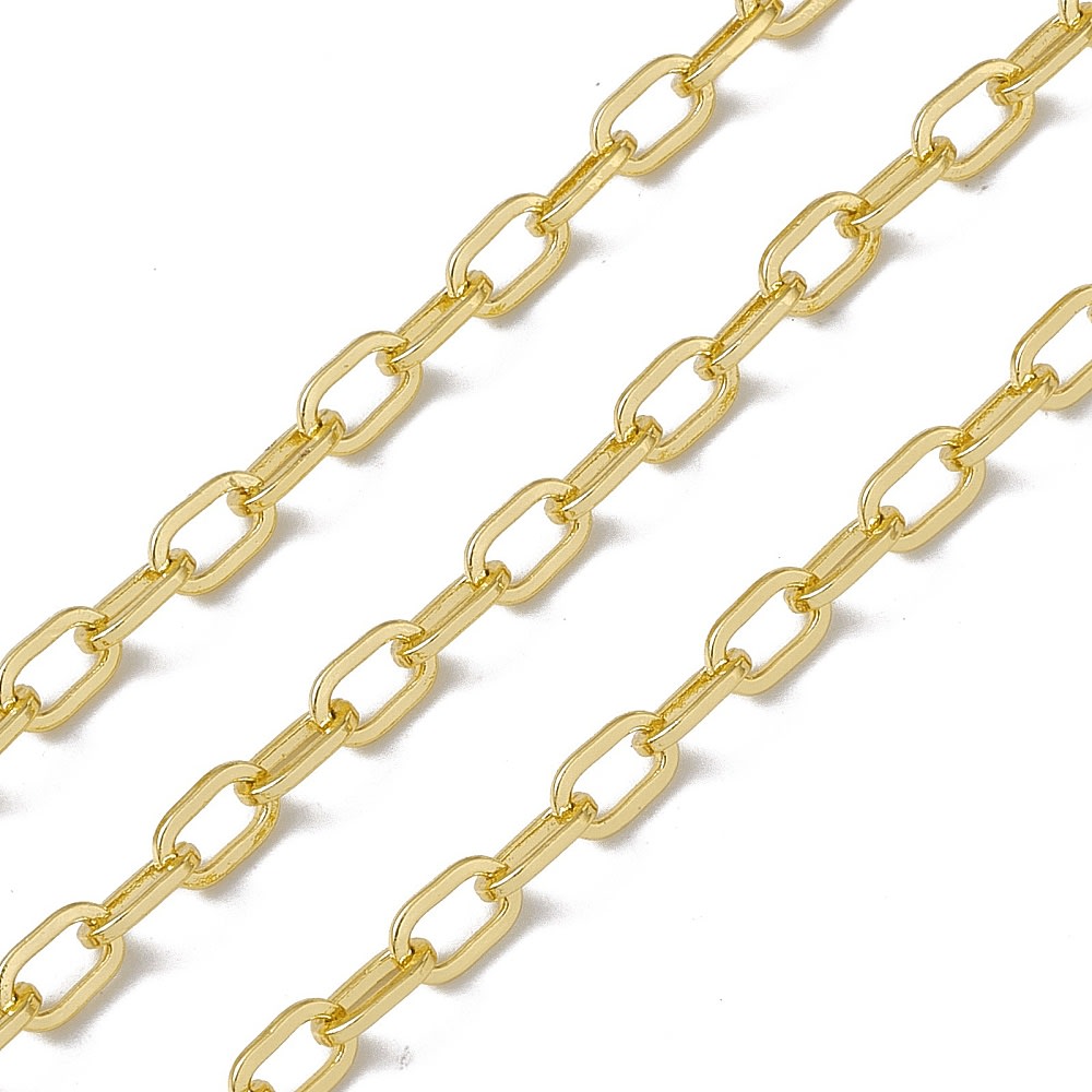 Cadena eslabón clip rectangular baño de oro / metro1