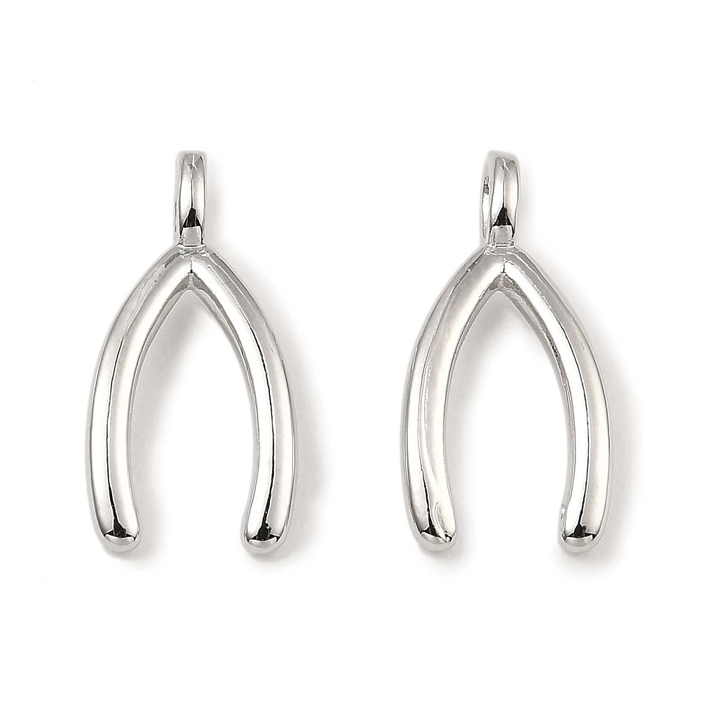 Dije pasador hueso de la suerte 17x8.5 mm latón / unidad4