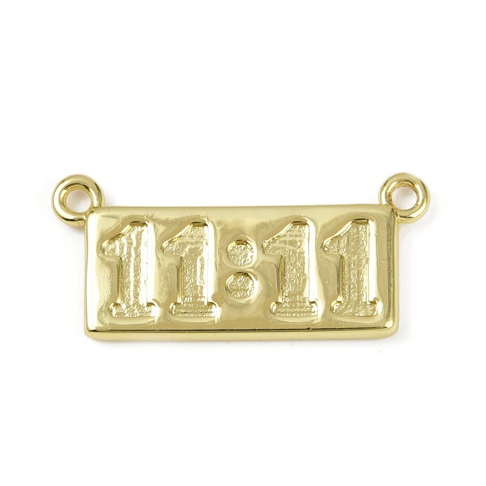 Dije conector 11:11 plaquita 24.5 mm latón / unidad3