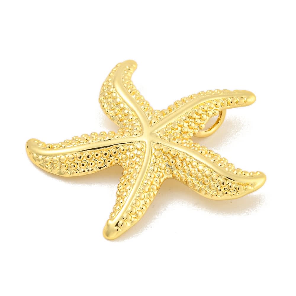 Maxi dije pasador estrella de mar 32 mm baño de oro / unidad2