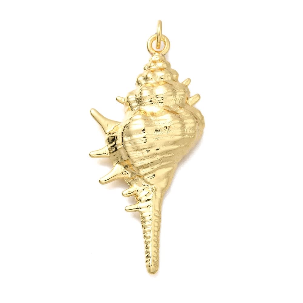 Maxi dije colgante concha de mar 40 mm verano baño de oro / unidad2